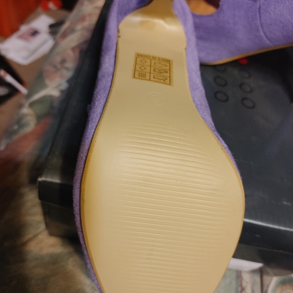 Ladies Lilac Suede High Heels Shoes New - Picture 4 of 14